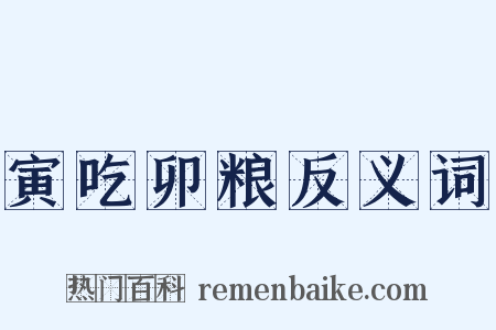 寅吃卯粮反义词是什么意思的图片